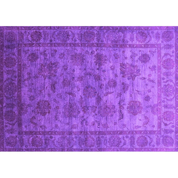 Ahgly Company Indoor Rectangle Oriental Purple Industrial Area Rugs, 8' x 10'