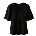 thumbnail image 5 of Womens Summer Short Sleeve Shirts Casual Vacation Tops Lightweight Blouses Trendy 2026, 5 of 6