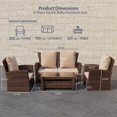 thumbnail image 2 of BELLEZE Brasillia Outdoor 4 Pcs Patio Conversation Set Wicker Rattan Sectional Sofa With Cushions & Coffee Table, Brown, 2 of 7