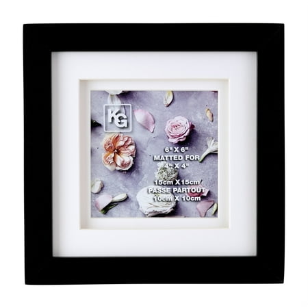 Graceful Double Rows - Pemberly Row Double Mat Frame - 6-Inch by 6-Inch Black