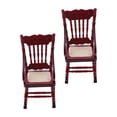 thumbnail image 3 of MasteelfCA 2pcs Dollhouse Accessories Wooden Mini Chairs Rocking Chair Models (Brown), 3 of 7