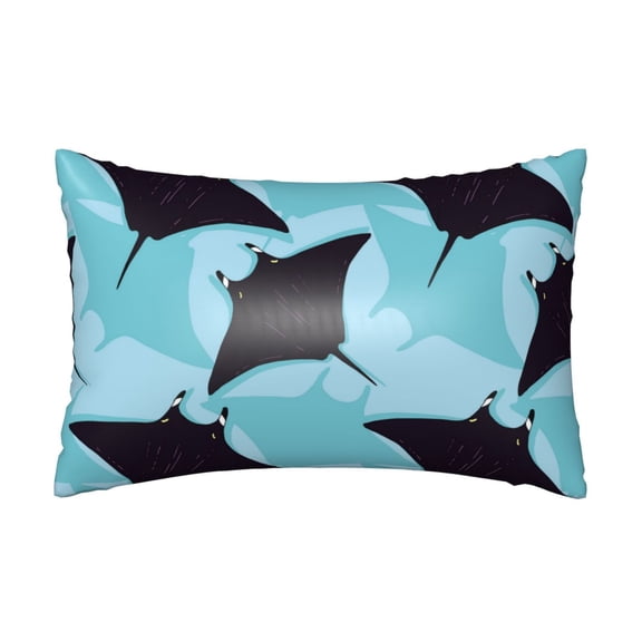 Silk Pillow Case for Hair And Skin Queen - cool stingray Mint green Cooling Sleep Throw Pillow Covers Standard Size 20x30in, comfort Satin Pillowcase with Zipper for Women Men