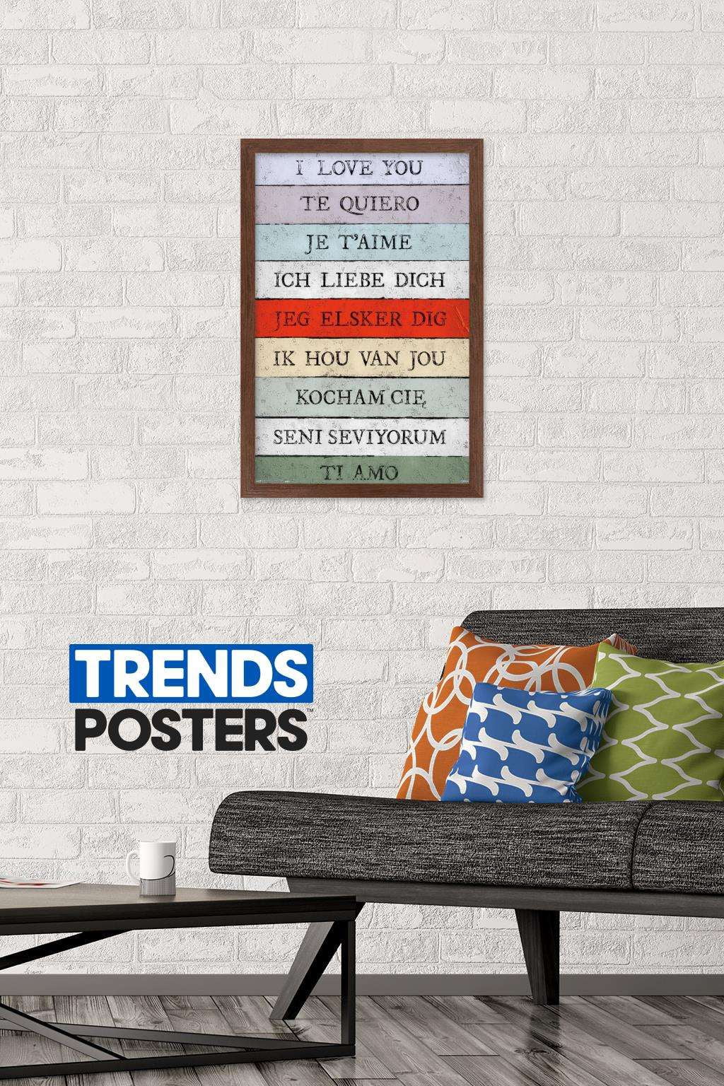 Love Language - I Love You Wall Poster, 14.725" x 22.375", Framed