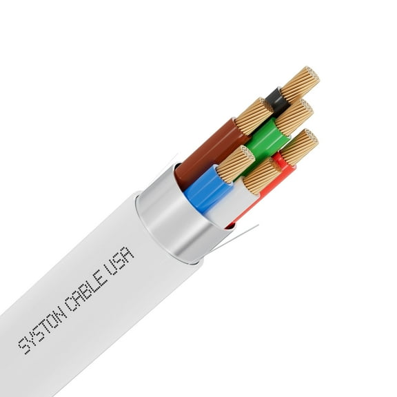 SYSTON 22/6 Fire Security Burglar Station Sound Alarm Control Cable Wire, Plenum-Rated CMP/CL3P Shielded Copper Stranded UL/ETL, UV Resistant for Indoor/Outdoor Low Voltage Application Use - 50 FT