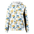 thumbnail image 6 of Floral Hooded for Womens Oversized Sweatshirts Long Sleeve Pullover Pleated Hoodies Sweatshirt Fall Winter Trendy Outfits Loose Fit Drop Shoulder Hoody Shirts Casual Jumper Sweaters with Pockets, 6 of 7