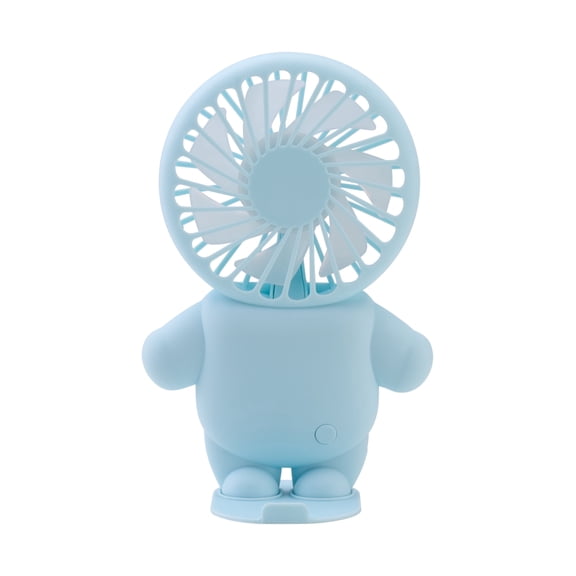 2-in-1 Rechargeable Portable Handheld & Desktop Fan with Phone Holder, 3 Speed-Blue