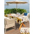 thumbnail image 5 of Outdoor Tablecloth with Umbrella Hole for Patio/Picnic/Party/Camping, Pig Sunflower Western Waterproof Table Cloth Rectangle Table Cover Washable, Rustic Daisy Linen Texture (60"x 102"), 5 of 8