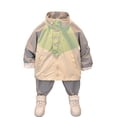thumbnail image 3 of Traveling Hiking Camping Boys Sports Jacket Trousers Set Jogging Children Long Sleeve Turtleneck Zipper Coat Pants Kit Green 100cm, 3 of 10