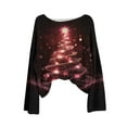 thumbnail image 4 of RXMEKW Chandail en Tricot Imprimé de Noël pour Femmes, Haut à Manches Longues, Col Rond Décontracté, Rouge Taille g, 4 of 4