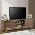 thumbnail image 2 of Aukfa Modern TV Stand for TVs up to 70" - TV Cabinet with 2 Sliding Door for living Room - Walnut, 2 of 8