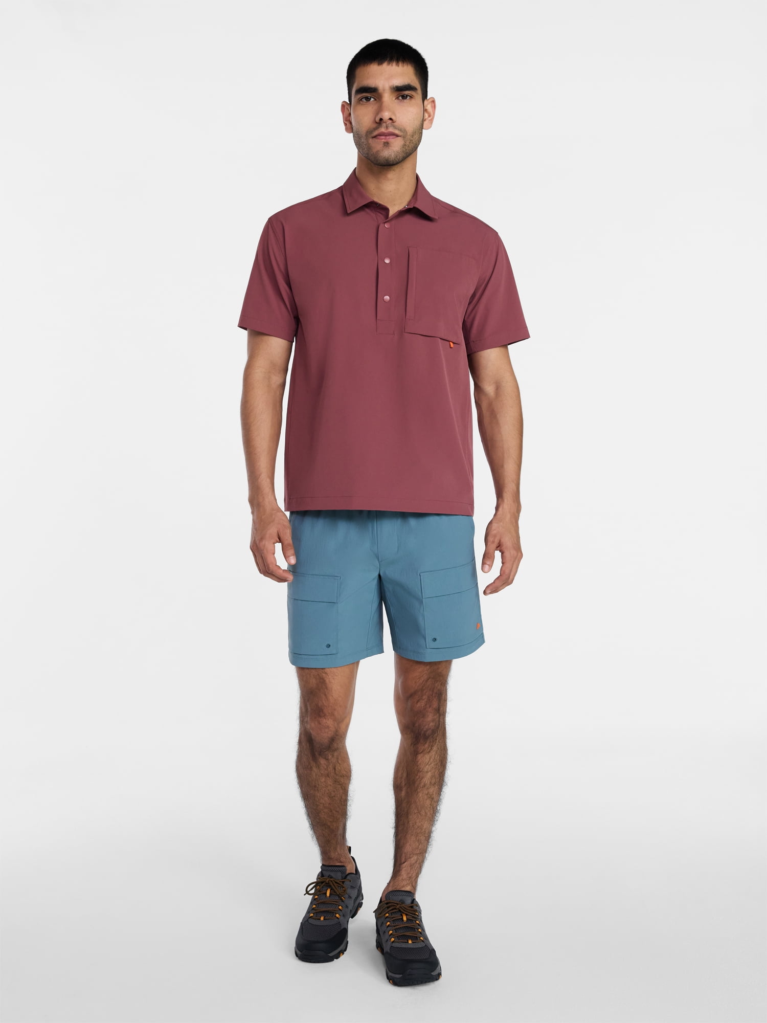 Ozark Trail Men's Popover Shirt with Short Sleeves, Sizes S-3XL