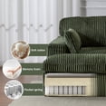 thumbnail image 5 of Double Chaise Lounge Chair Indoor, Oversized Upholstered Sleeper Cloud Couch, Deep Seat Luxury Sofa Bed, Sectional Sofa Chaise Love-seat, Corduroy Reading Chair for Living Room, Apartment, Green, 5 of 8