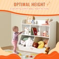 thumbnail image 3 of VEVOR - Armario de madera para niños, organizador de juguetes con estantería, 5 compartimentos, estantería para libros y juguetes para habitación de niños, sala de juegos, guardería, color blanco, 3 of 9
