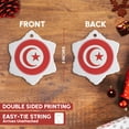 thumbnail image 3 of 3drose, Tunisia Flag, 3 inch Snowflake Porcelain Ornament, 3 of 7