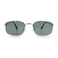 thumbnail image 5 of Retro Hipster Narrow Rectangle Metal Rim Dad Fashion Sunglasses [Gold - Green], 5 of 8