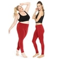 thumbnail image 2 of Stretch Is Comfort Women's Cotton Full Length Leggings Red 2X, 2 of 6