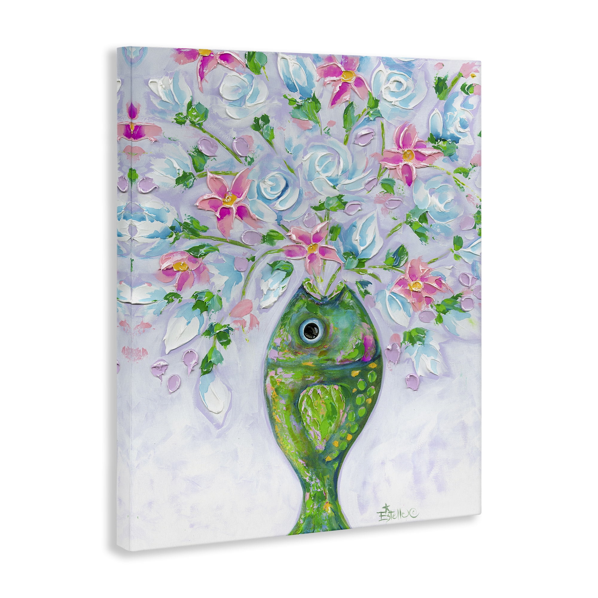 Stupell Industries Nautical Fish Bouquet Botanical & Floral Painting Gallery Wrapped Canvas Art Print Wall Art, 16 x 20