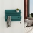 thumbnail image 2 of Ada Home Decor Furniture Hazel Petrol Blue Wall Coat Rack with Shelf, 2 of 3