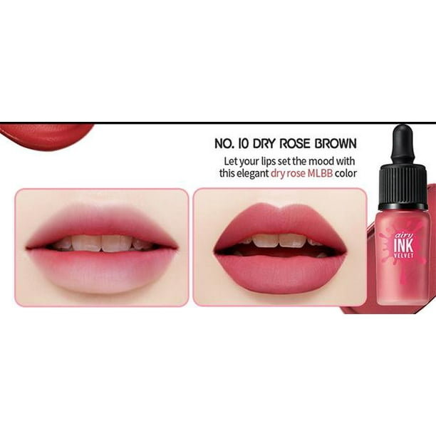 Peripera Peripera Ink Airy Velvet Lip Stain Color Tint 10 Dry Rose Brown Walmart Com Walmart Com