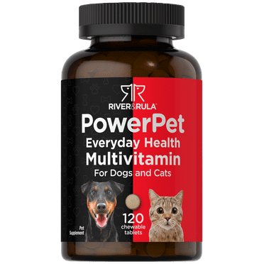 Pet Multivitamins for Dogs & Cats | 120 Chewable Tablets | River & Rula | by Horbäach