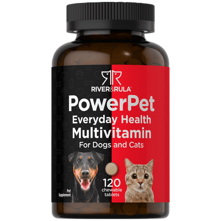 Pet Multivitamins for Dogs & Cats | 120 Chewable Tablets | River & Rula | by Horbäach