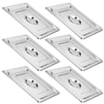 thumbnail image 3 of 6 PCS Steam Table Pan Lids, 13 x 10.6 x 0.8 Inches Solid Hotel Pan Covers, Bulk 304 Stainless Steel Roasting Food Tray Lids with Handle for Restaurant Catering, 3 of 6
