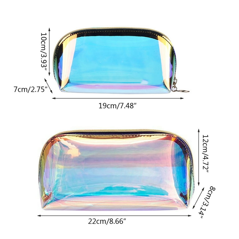 Beaupretty Holographic Makeup Bags Iridescent Zipper Pouch Iridescent  Makeup Pouches Iridescent Cosmetic Pouch Clear Makeup Bag Multi Function  Travel