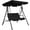 Black, variant on Costway Loveseat Patio Canopy Swing Glider Hammock Cushioned Steel Frame Outdoor Black