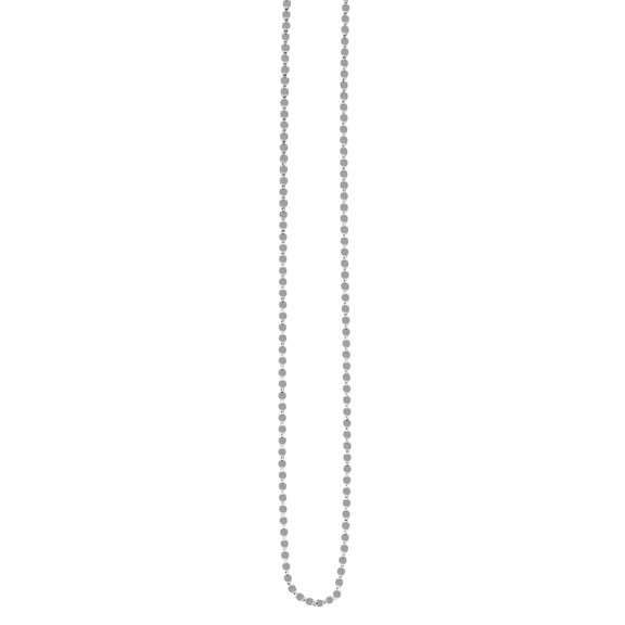 14k White Gold Polished Mirror Sparkle Chain Necklace With Lobster Clasp 16 Inch Chain Necklace for Women and Men