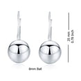 thumbnail image 3 of LeCalla 925 Sterling Silver 8MM Classic Ball Drop Dangle Lever-Back Hypoallergenic Earrings Jewelry Gifts for Women and Teen 20MM, 3 of 6