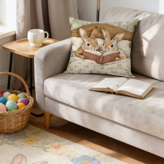 Pillow Clearance! YZEGDCH Easter Throw Pillow Covers 18"x18" Spring Farmhouse Pillow Covers for Sofa, Indoor, Outdoor, Spring Decor for Home