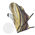 thumbnail image 2 of Oven Mitts and Pot Holders Set, Baking 4-Piece Set for Kitchen for Outdoor BBQ Mitts Heat Resistant Cooking, Marble Liquid Pattern Pattern, 2 of 8