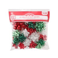 42 COUNT GIFT BOW ASSORTMENT - RED/WHITE/GREEN