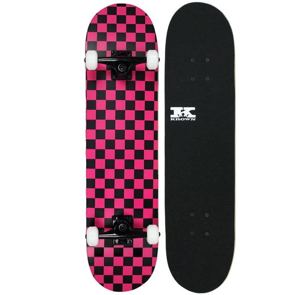 Crowne Skateboard Rookie Checker Black/Pink Complete