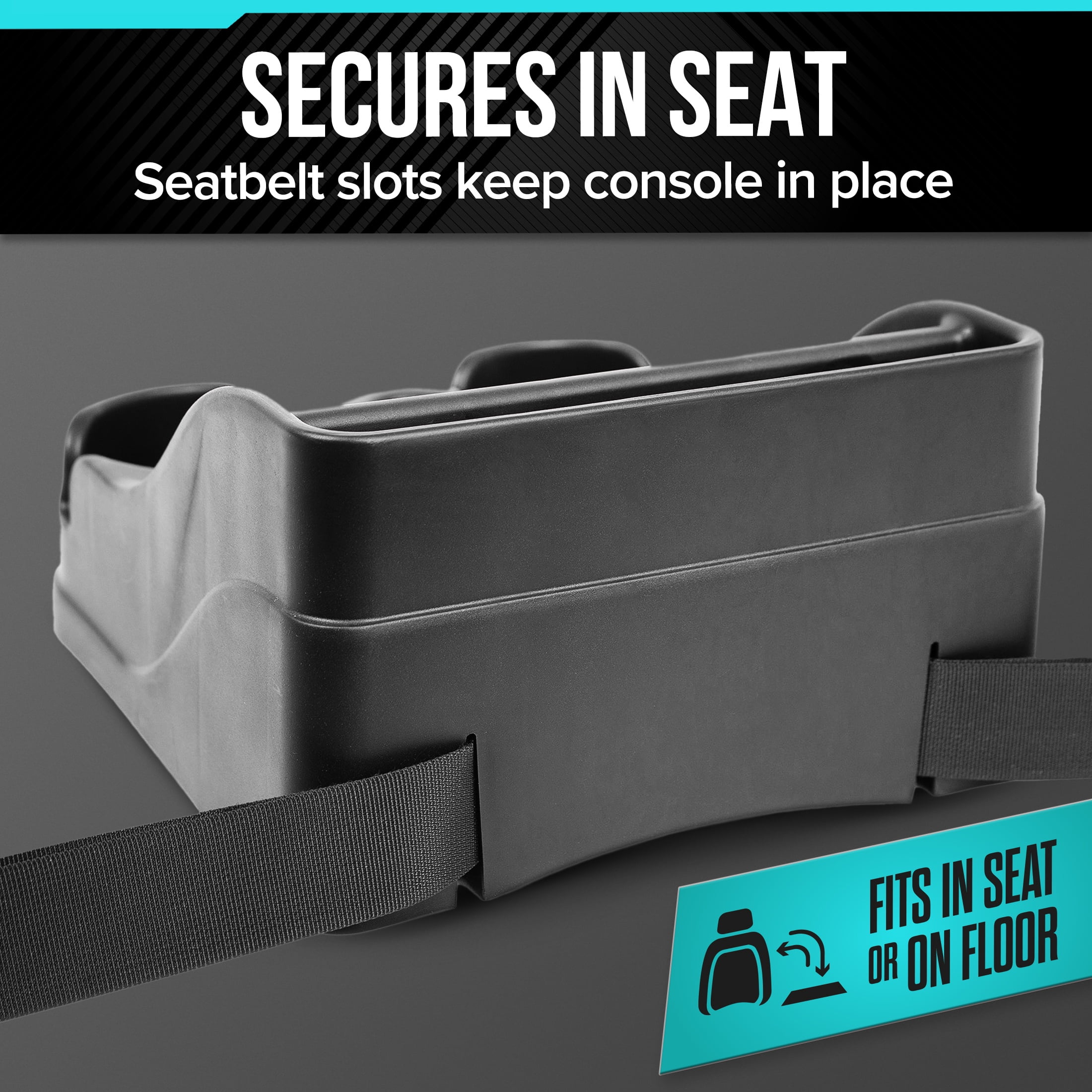 Moblorg Mini Center Console Organizer with Cup Holders for Cars, Trucks, Minivans, and SUVs