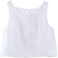 thumbnail image 4 of Amazhiyu Womens 100% Linen Summer Square Neck Sleeveless Back Keyhole Crop Tops, 4 of 8