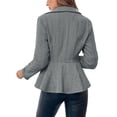 thumbnail image 4 of Ahabrexf Womens Winter Tops, Casual Lapel Ruffled Double Breasted Suit Jacket for Women, 4 of 4