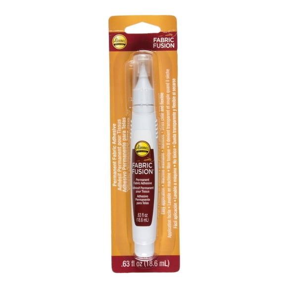 Aleene's Fabric Fusion Glue .63 oz Pen, Precision Application, Permanent Fabric Adhesive, Machine Washable After Curing, Strong Bond on Cotton, Denim, Polyester