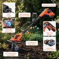 thumbnail image 6 of Tanbaby Cordless Electric Tiller, 360RPM Garden Tiller Cultivator, Battery Powered Rototiller with 2 * 4.0Ah Batteries, 9" Width, 6.7" Depth for Weeding, Gardening & Soil Cultivation, 6 of 10