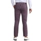 thumbnail image 3 of Pantalones de vestir de cuadros clásicos para hombres Inspire Chic, de cintura media, color rosa oscuro, talla 30, 3 of 4