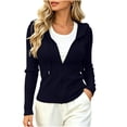 thumbnail image 5 of Ghalytn Women's Ribbed Knit Zip Up Hooded Crop Jacket Long Sleeve Slim Fit Casual Cardigan, 5 of 7