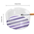 thumbnail image 2 of Round Glass Ashtray 8.5×3.5in Non-Bubble Anti-Rolling Edge Smooth Not Hurt Hands For Living Room Bedroom Work Hotel Office Car Violet Stripe_1, 2 of 8