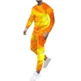 thumbnail image 2 of Wavsuf 2pcs Jogger Set Men Long Sweatsuits Sets for Mens New Motion Digital Shirt Sweatshirt and Sweatpants Yellow Size XL, 2 of 5