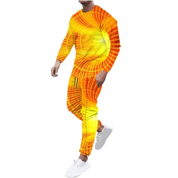 Dagegui 2 Piece Men's Outfit Sets 3D Print Long Sleeve Pullover Tracksuits Big and Tall Gym Workout Outfits Casual Sport Set ZB Green 4XL