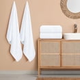 thumbnail image 3 of Malloni Home Bath Towel Set, 4 Pack, 27x54 in, 100% Ring Spun Cotton, 400 GSM, Ultra Soft, Highly Absorbent, Reinforced Double-Needle Stitching, White, 3 of 5