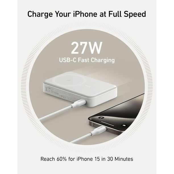 Anker MagGo 15W Qi2 Certified Power Bank, 10,000mAh, Fast