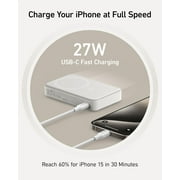Anker MagGo Power Bank, Qi2 Certified 15W Ultra-Fast MagSafe-Compatible Portable Charger, 10,000mAh Battery Pack with Smart Display and Foldable Stand