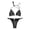 Black, variant on Bikini Sets for Women Shiny Rhinestone Halter Triangle Bikini Top with Swim Bottom Bathing Suits Swimsuit Swimwear