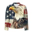 thumbnail image 5 of SELONE Fourth of July Print Button down Shirts for Women Tops Collared Long Sleeve Clothes Patriotic Graphic Wear, 5 of 5
