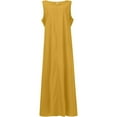 thumbnail image 4 of FASHIONWT Women Normcore Baggy Thin Summer Sleeveless Cotton Linen Kaftan Dress, 4 of 5
